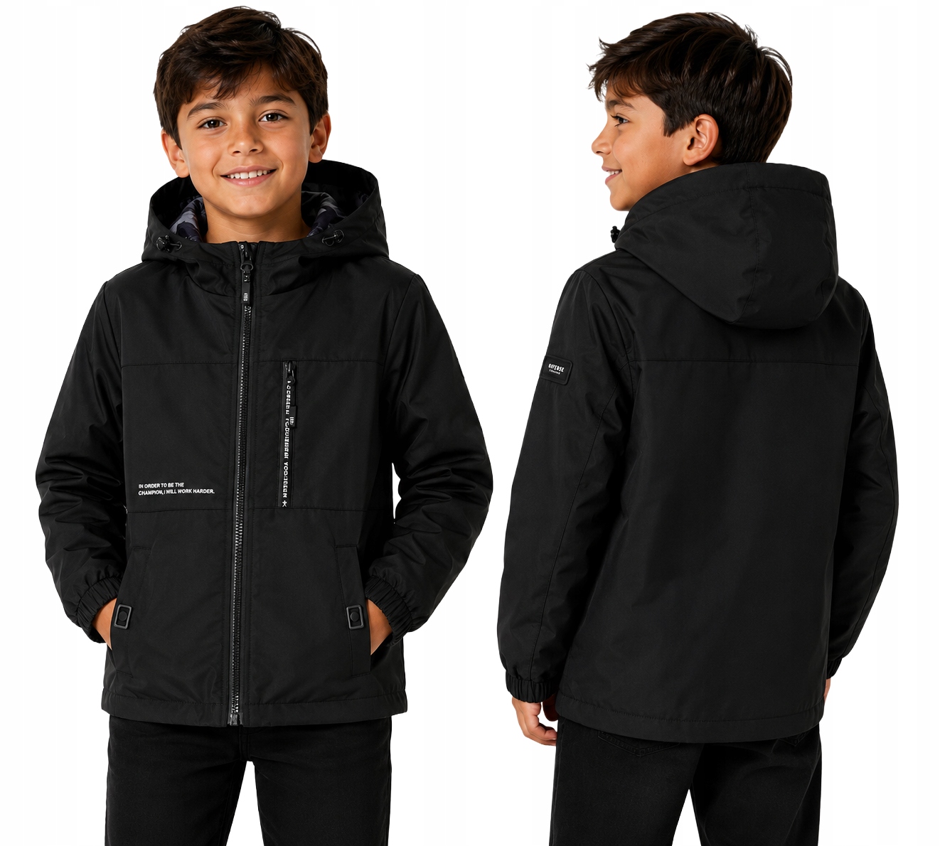 Kurtka chłopięca przejściowa softshell, wodoodporna/wiatroszczelna 110/116