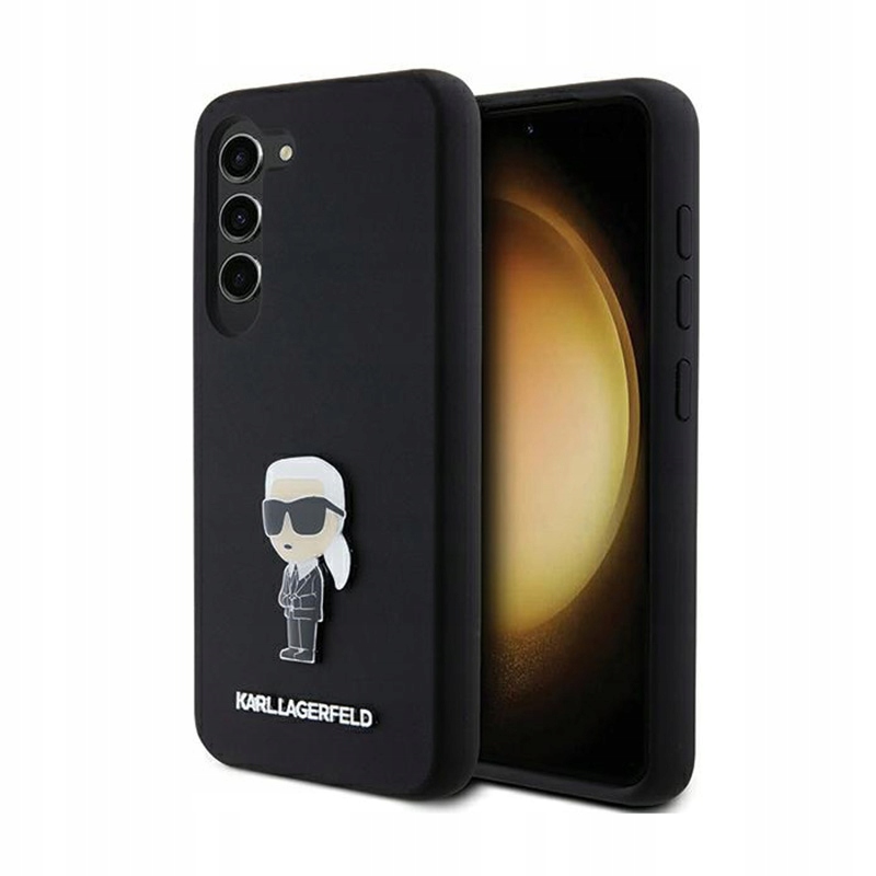 Karl Lagerfeld Silicone Ikonik Metal Pin Pouzdro pro Samsung Galaxy S24 (černé)