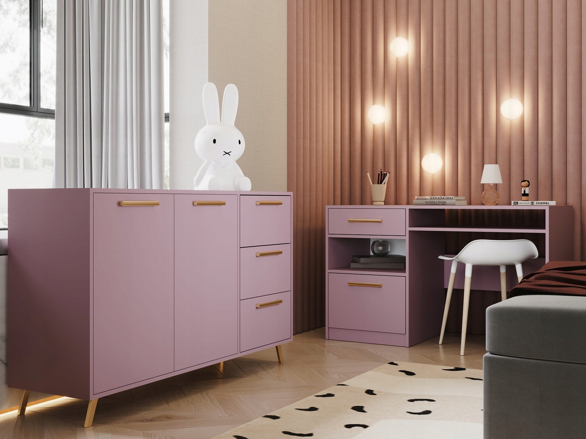 Komoda z szufladami BALI śliwka Kolekcja bali