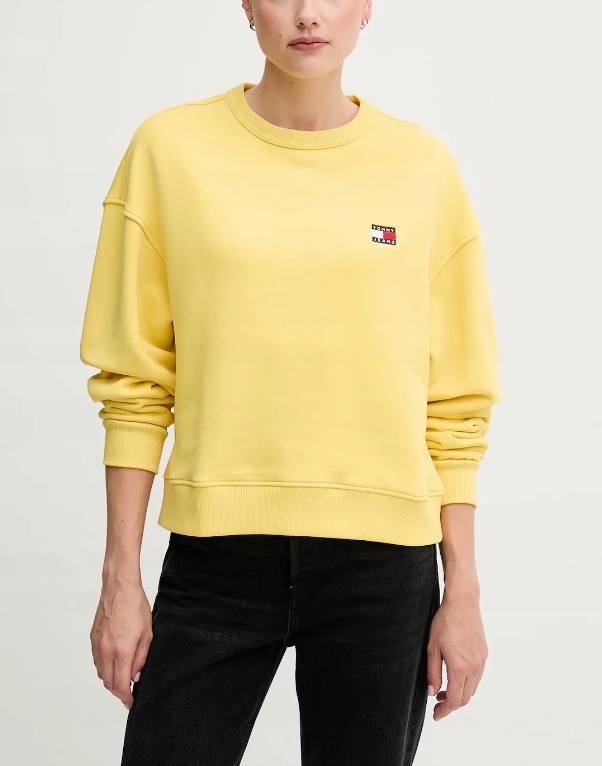 Tommy Jeans bavlněná mikina žlutá hladká DW0DW19408 M