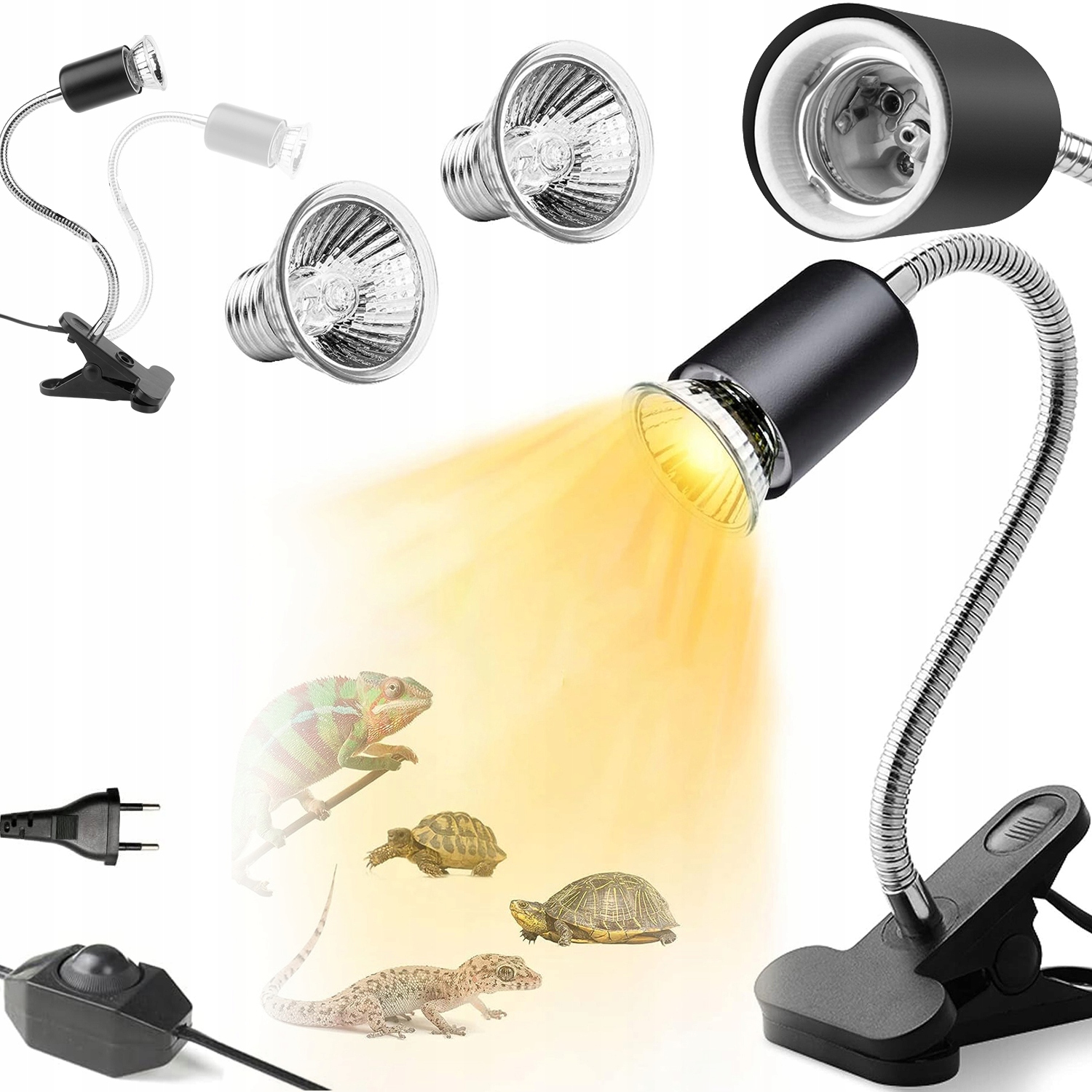 Levně Výhřevná Lampa Terárium Želva S Klipem Výhřevná Lampa Pro Želvu A Plazy