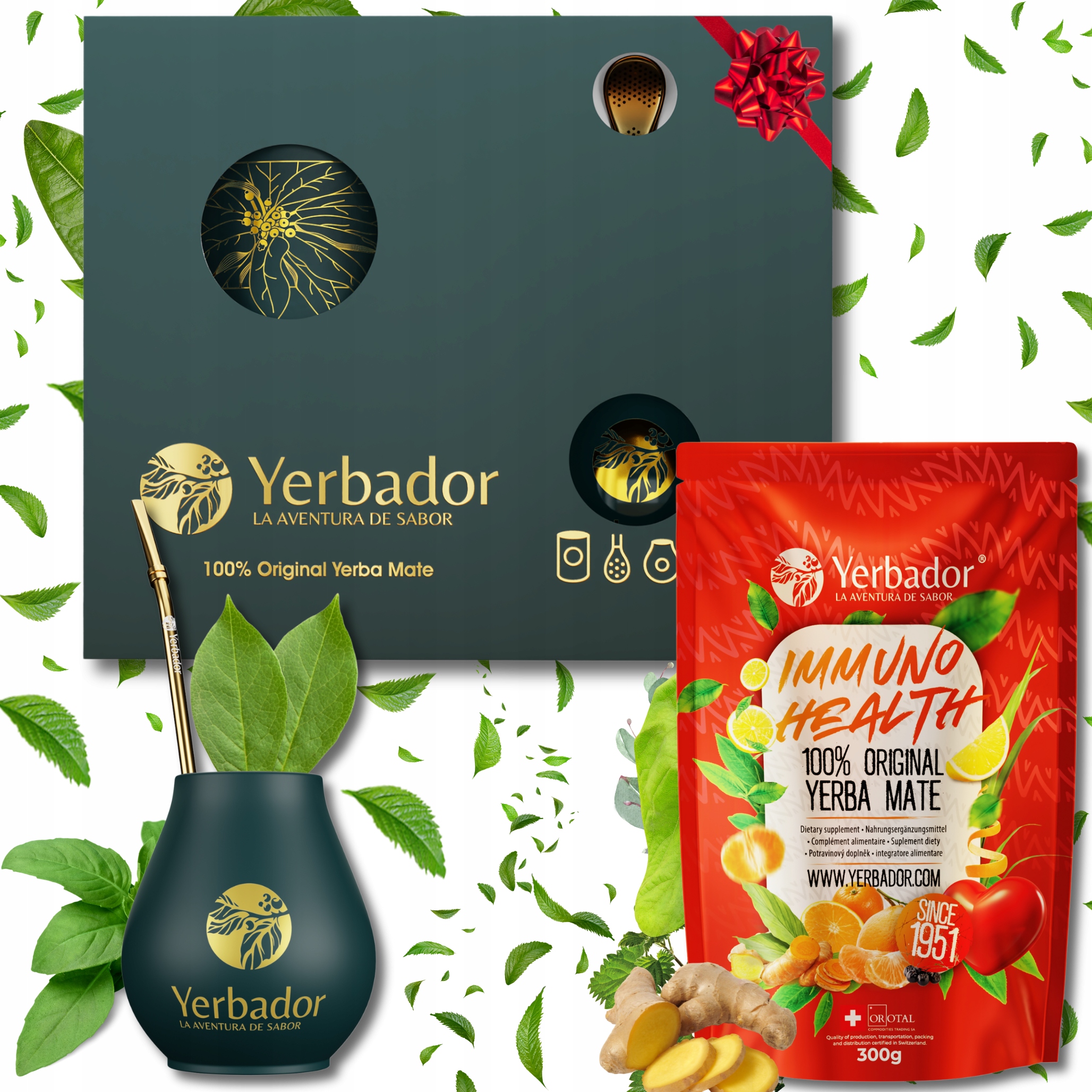 Levně Yerba Mate Startovací Sada Yerbador Immuno Health Pro podporu imunity Matero, Bombilla