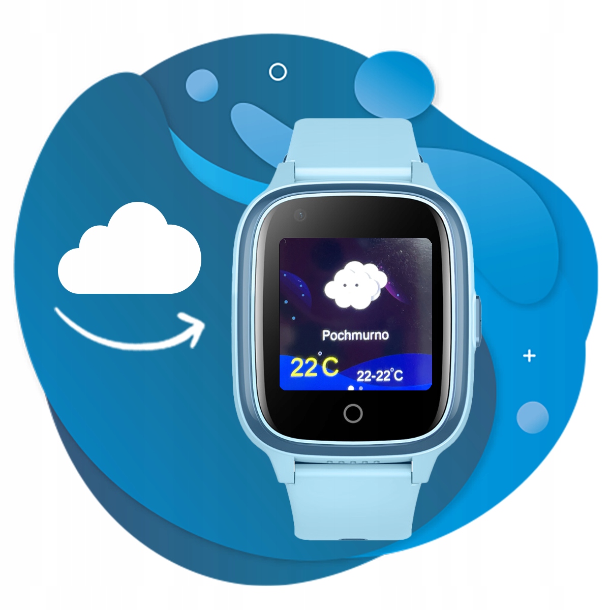 Smartwatch dla dziecka CALMEAN Touch 2 GPS 4G GRY WODOSZCZELNOŚĆ niebieski Transmisja danych 4G (LTE)