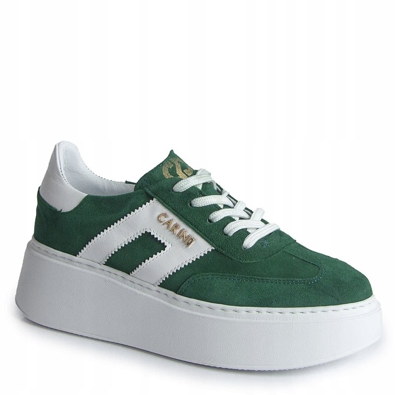 Carinii B9882 Bílo Zelené Kožené Tenisky 39