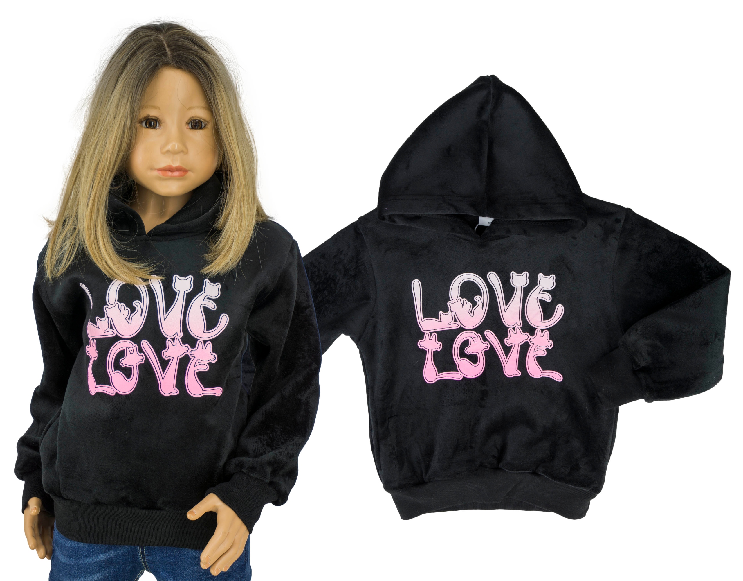 

724B Bluza welurowa z kapturem rozmiar 146/152