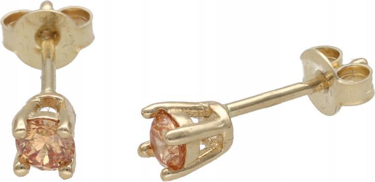 Zlaté náušnice 585 malá zirkon tyčinka s elegantním vzorem pro ni dárek