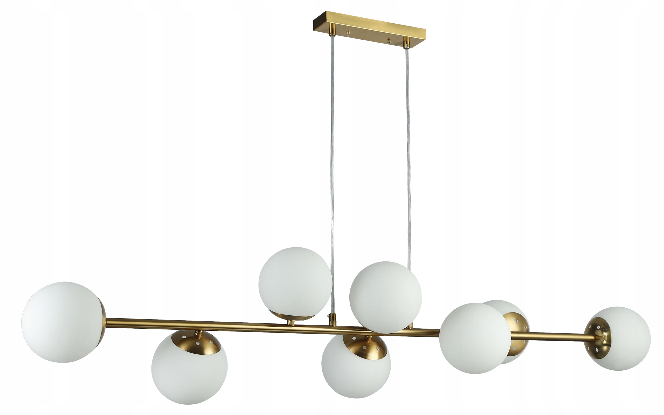 Závesná Lampa Guľka 8 Klošov Zlatá Brúsený Luster Do Obývacej Izby, Led