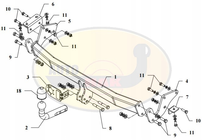 Hak holowniczy odkręcany TOYOTA PICNIC O54 Producent Auto-hak