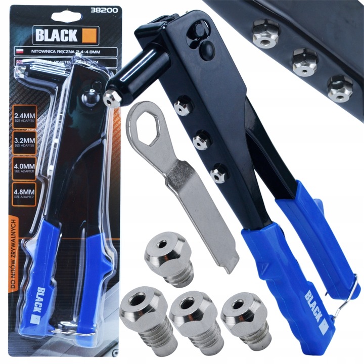 Nitownica Ręczna Do Nitów Mocna 2.4-4.8 MM Standardowa Do Nitowania Black