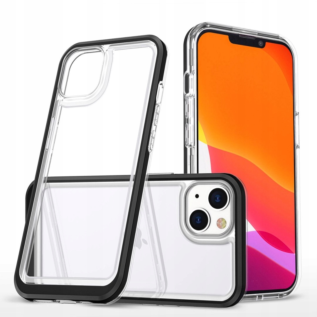 Clear 3in1 etui do iPhone 14 silikonowy pokrowiec z ramką czarne
