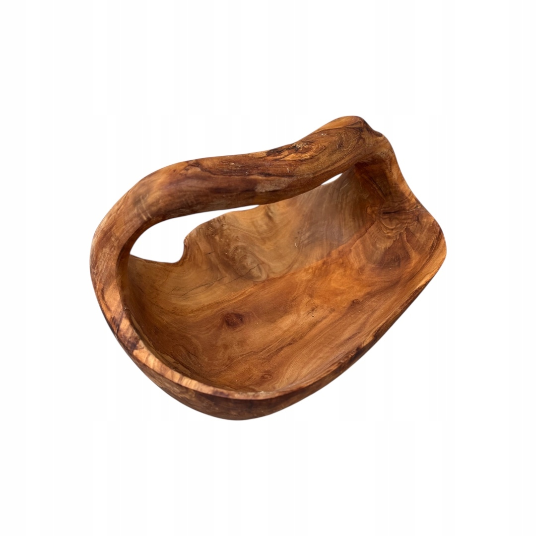 Veľká misa s rukoväťou Košík z olivového dreva DMIK26 Arkay na ovocie