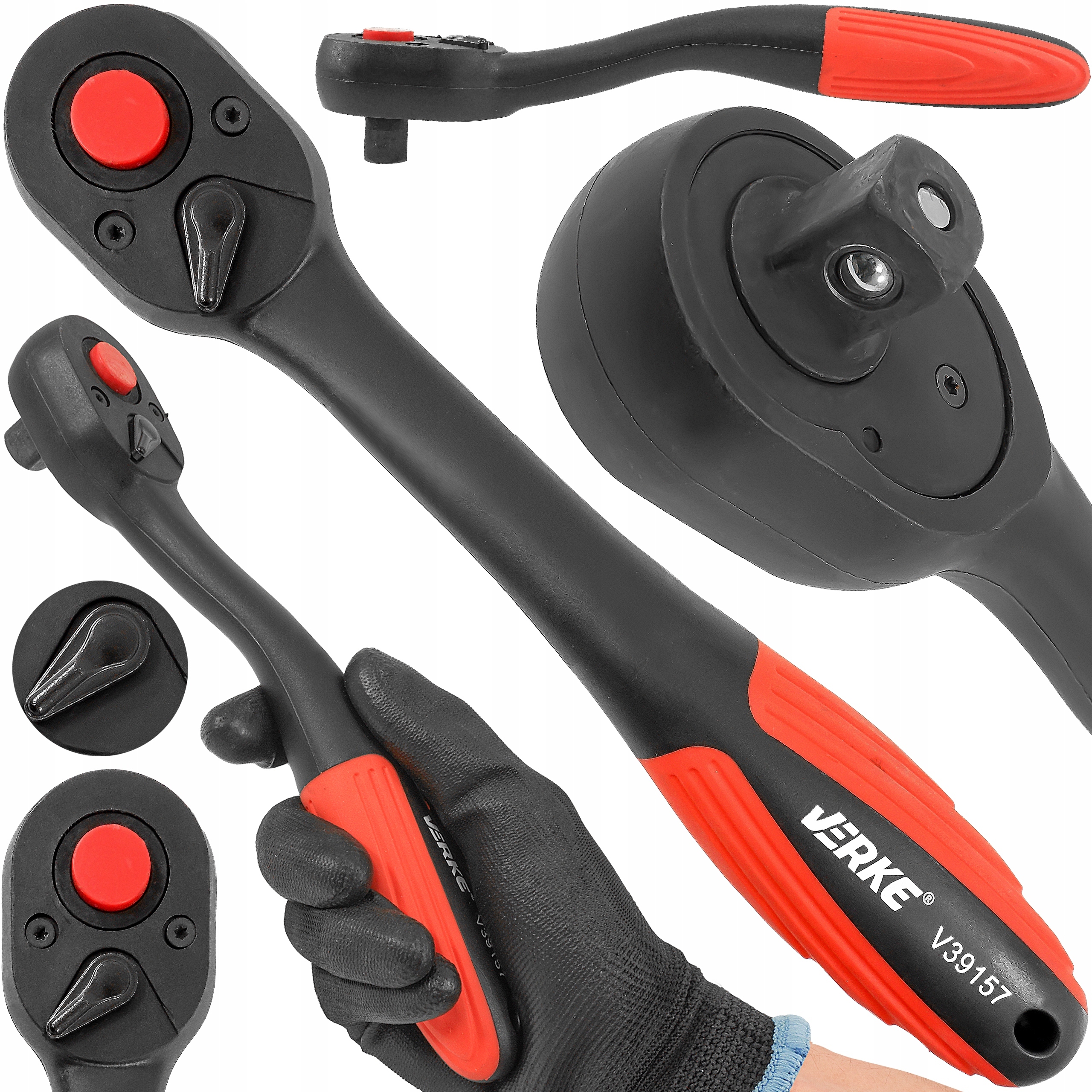 Grzechotka 1/2" 72 Zęby Treszczotka Mocna CrV Pokrętło Klucz Nasadowy