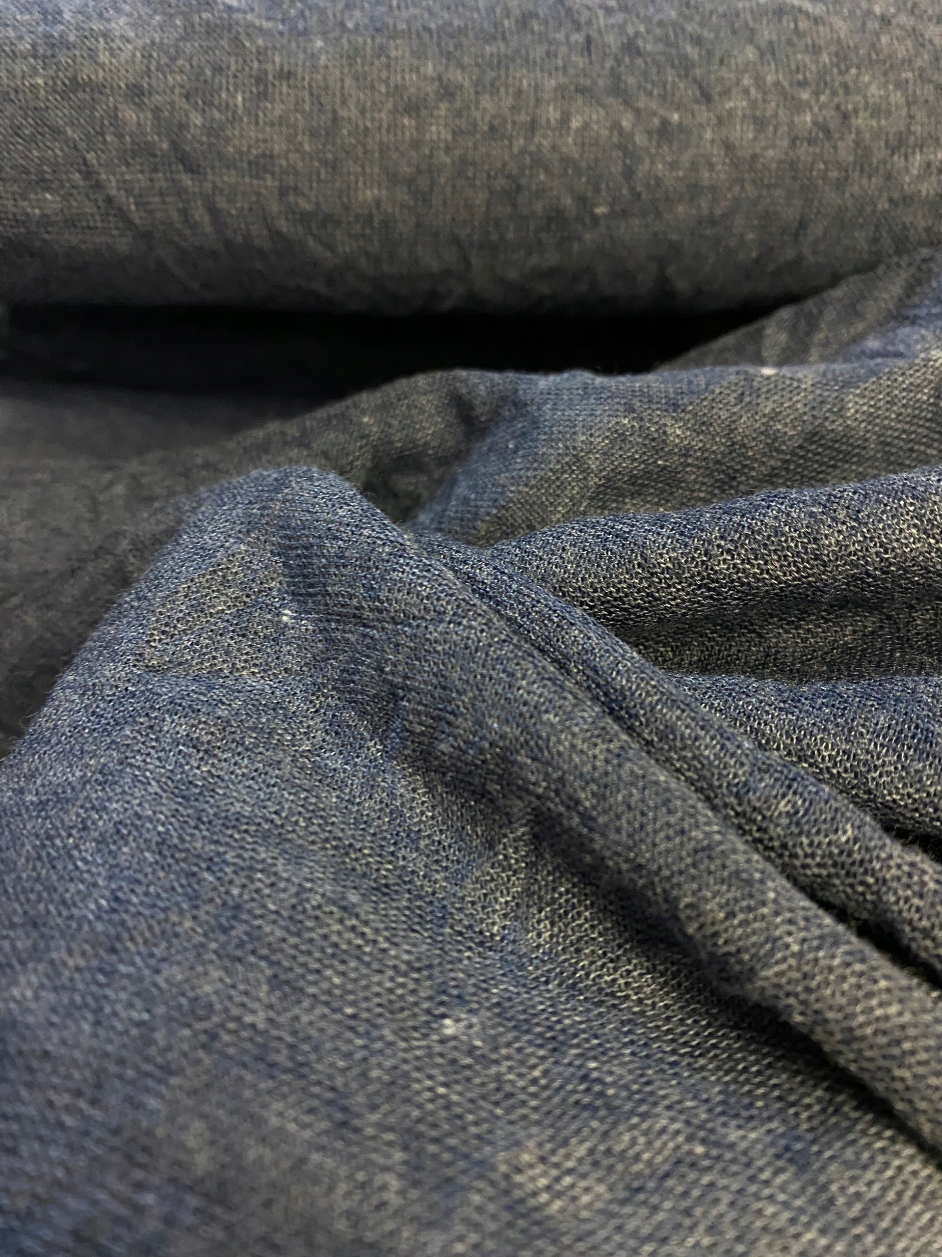 Dzianina Cieniutka Kreszowana Granat Jeans