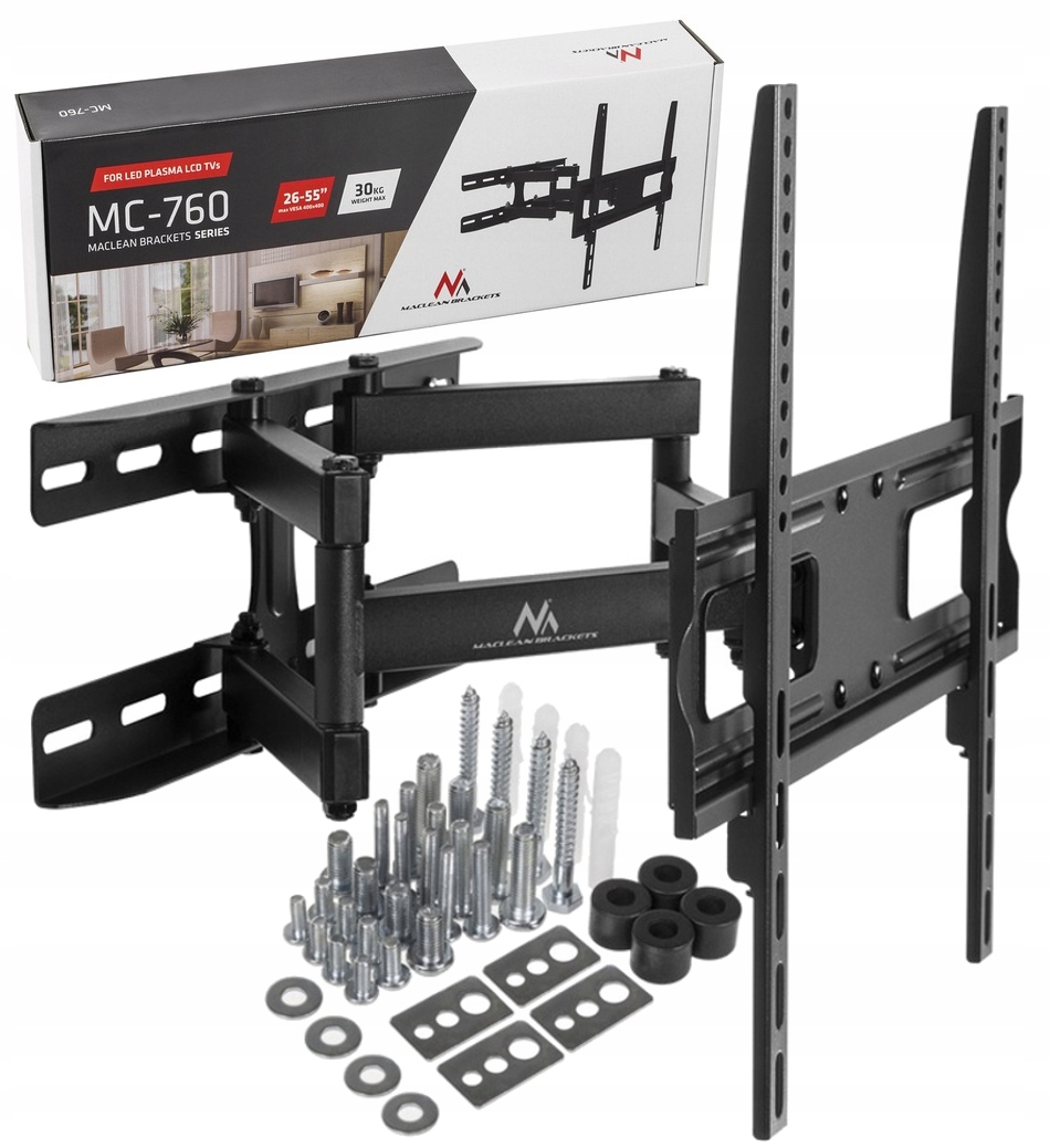 OBROTOWY UCHWYT DO TELEWIZORA REGULOWANY WIESZAK TV LED OLED QLED 26-55"