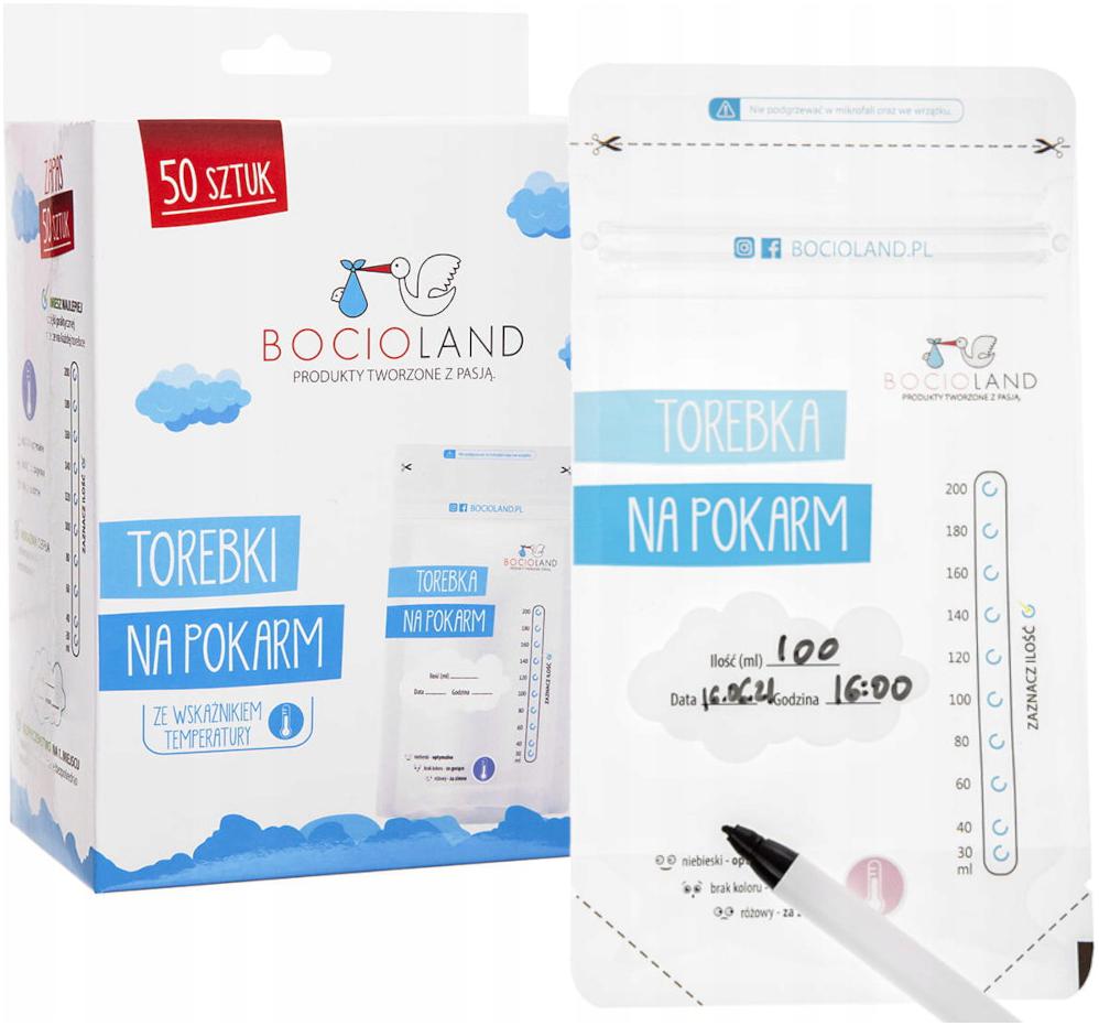 WORECZKI DO PRZECHOWYWANIA MLEKA POKARMU 30 SZT