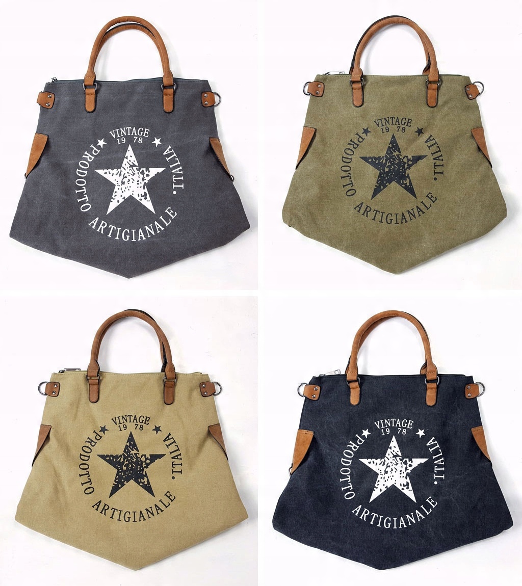 

Torebka Gwiazda Vintage Worek Shopper Bag Torba XL