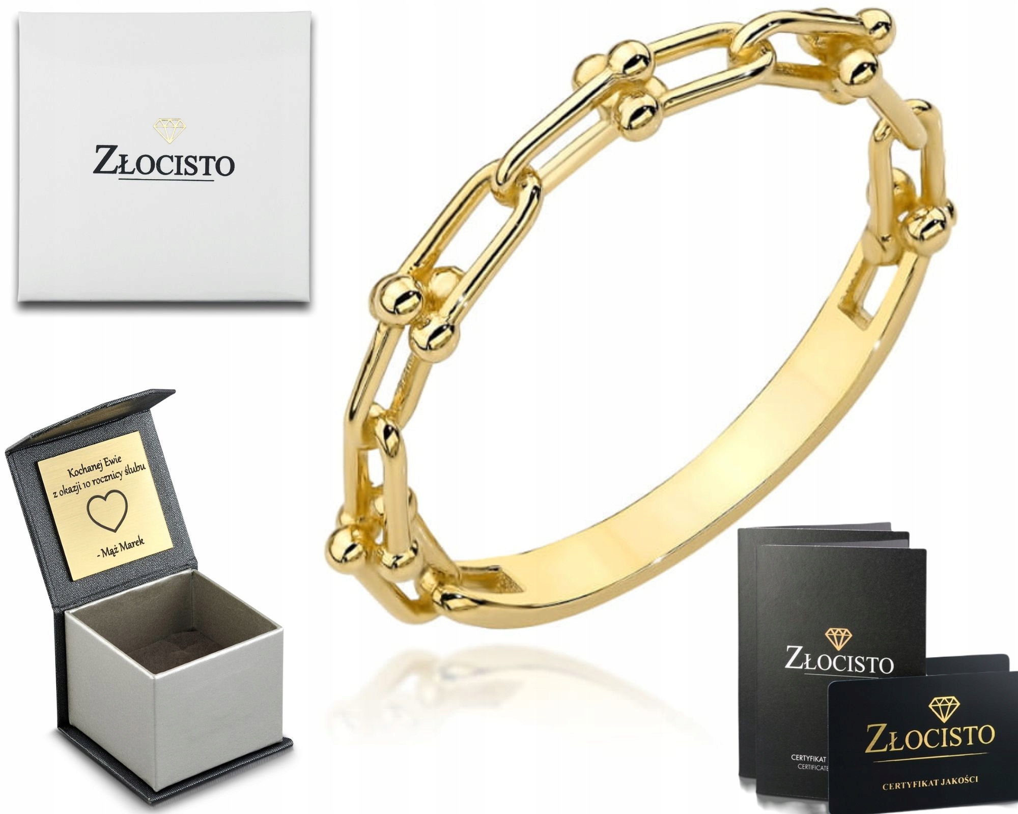 Zlatý Prstýnek Spletené Články A Hladké Kuličky