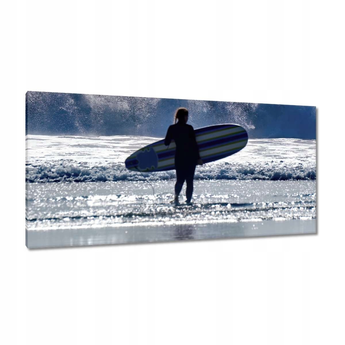 Obrazy 115x55 Žena s surfovou deskou