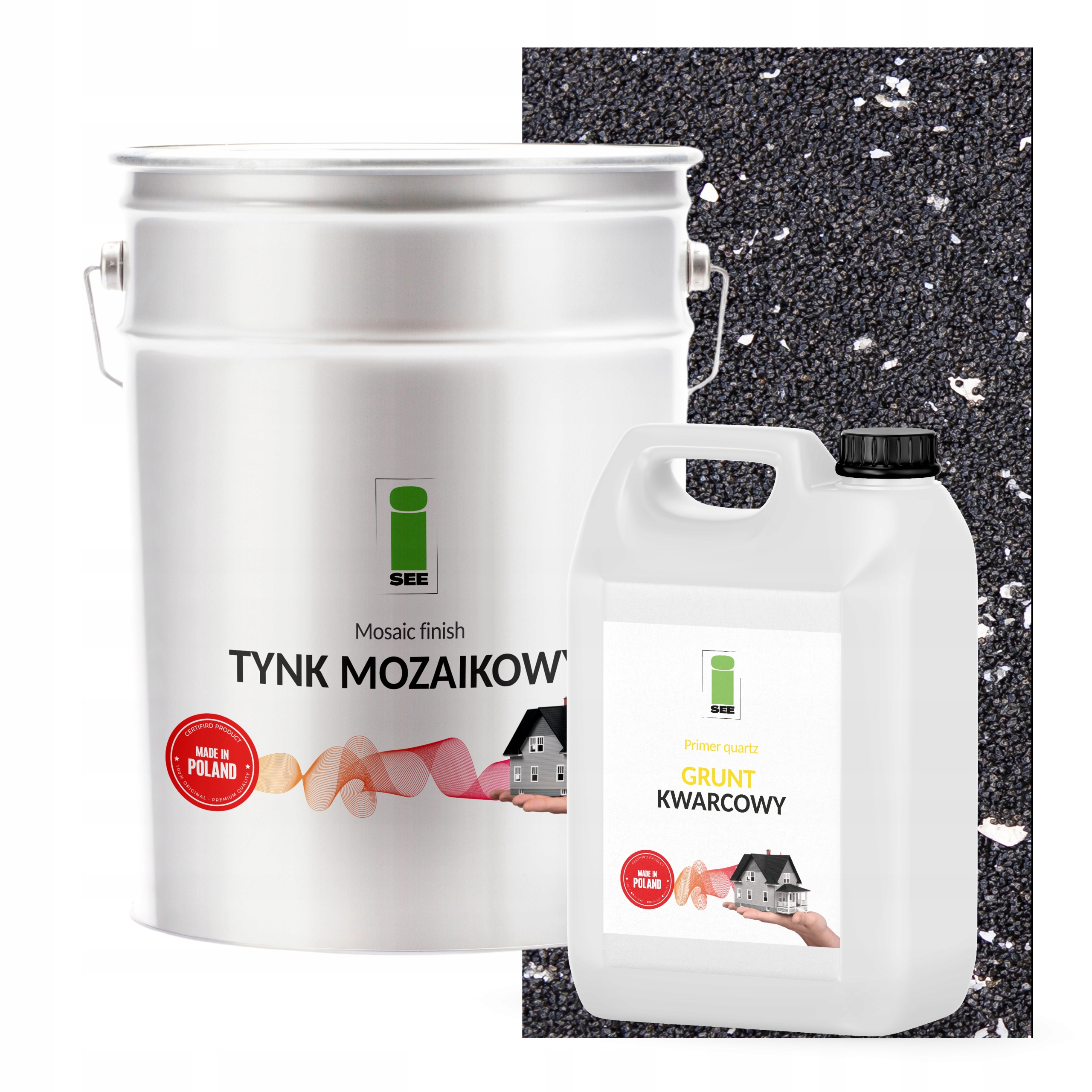 Mozaiková Omietka S Mikou Čierna 25 kg Základný Náter V Farbe Sada Na 6,6 m2