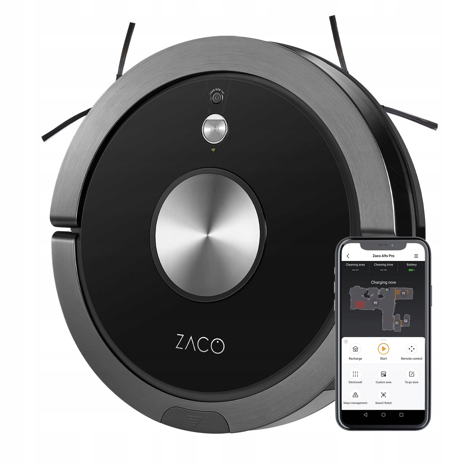 Zaco A9sPro robotický vysávač s funkciou mopovania, ovládanie cez aplikáciu, 2 hodiny výdrž