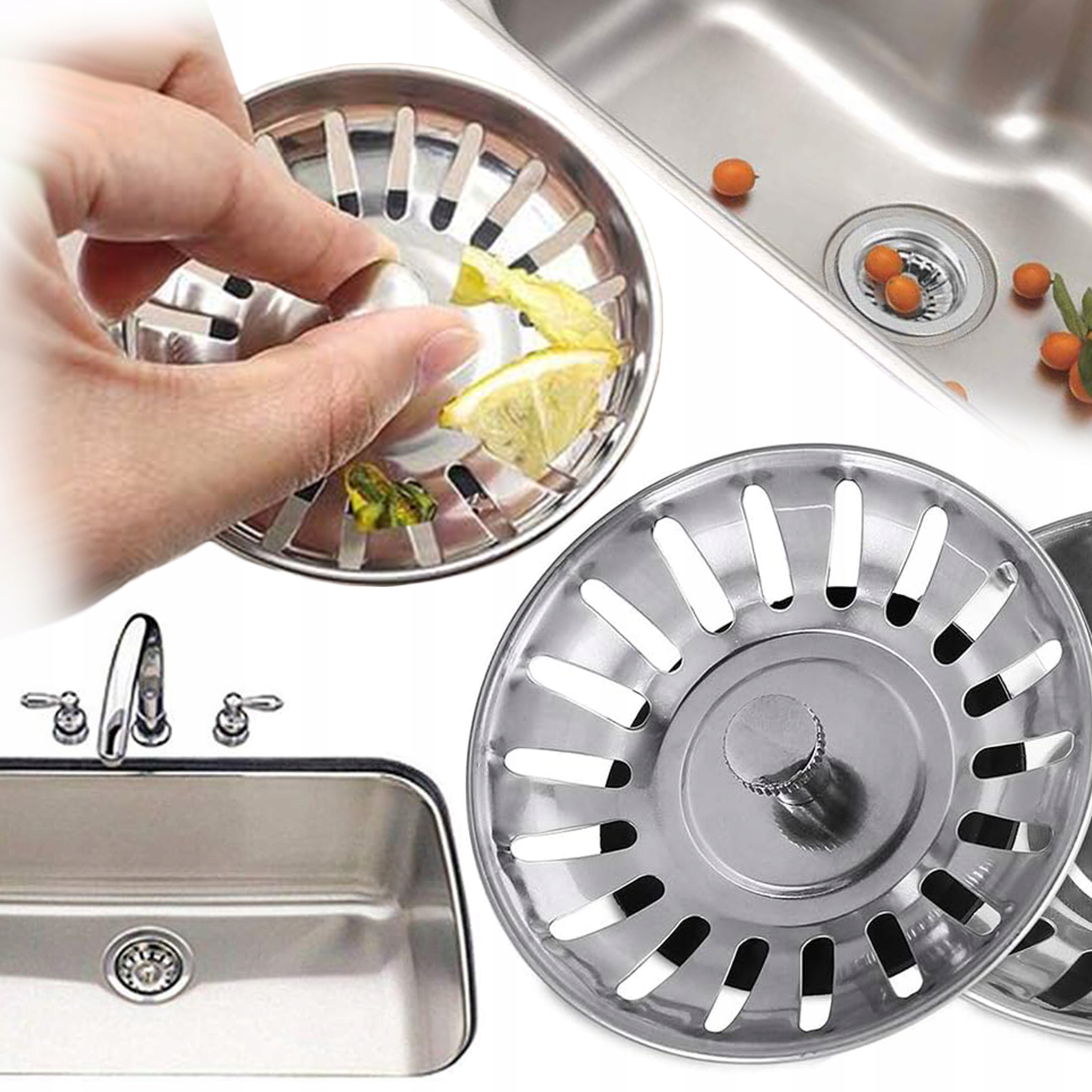 SITKO KOREK METALOWE DO ZLEWU ZLEWOZMYWAKA UMYWALKI DUŻE KUCHENNE 78mm