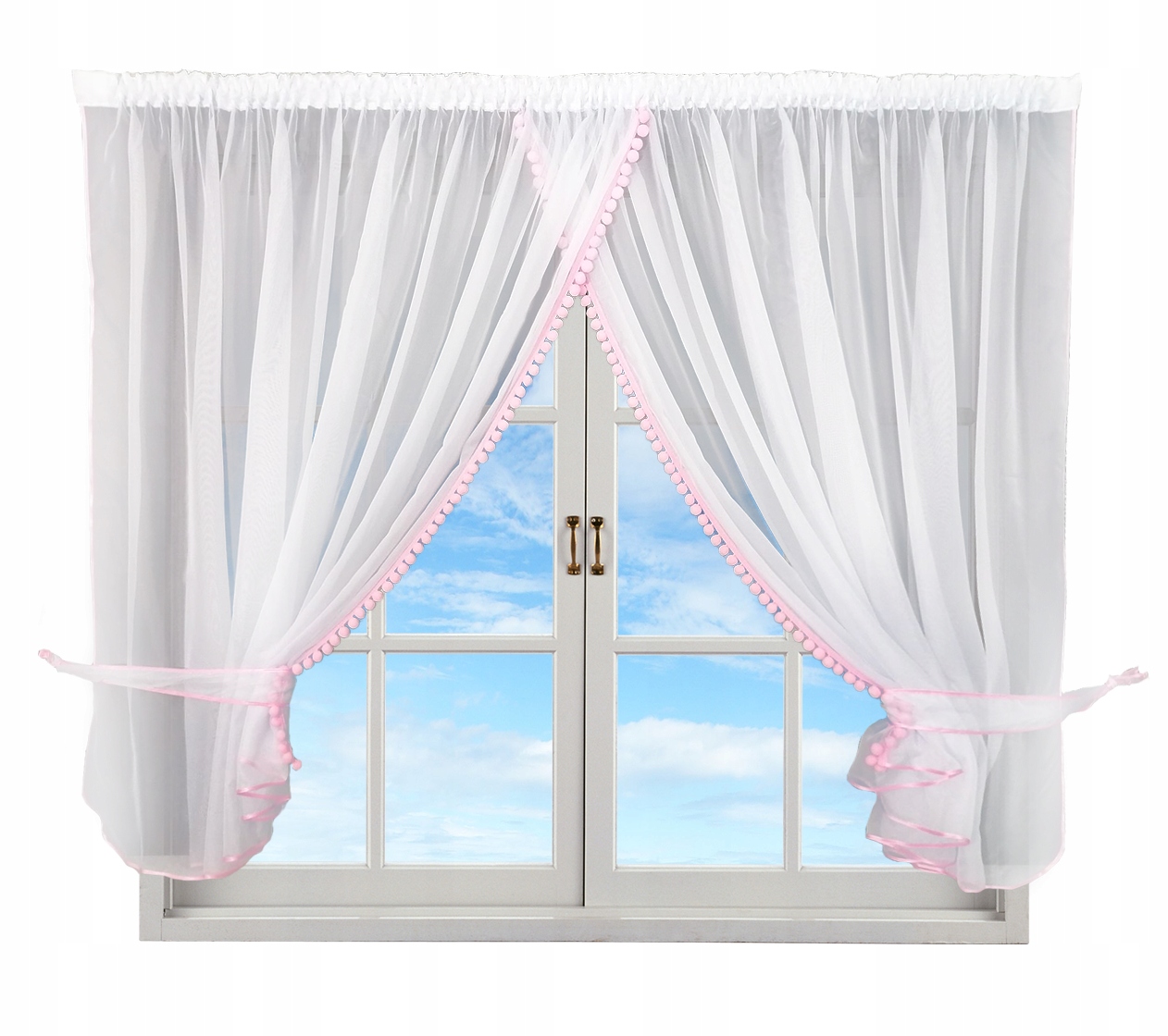 Firanka kinga pompony 17 Kolorów 300/150 Szerokość produktu 300 cm