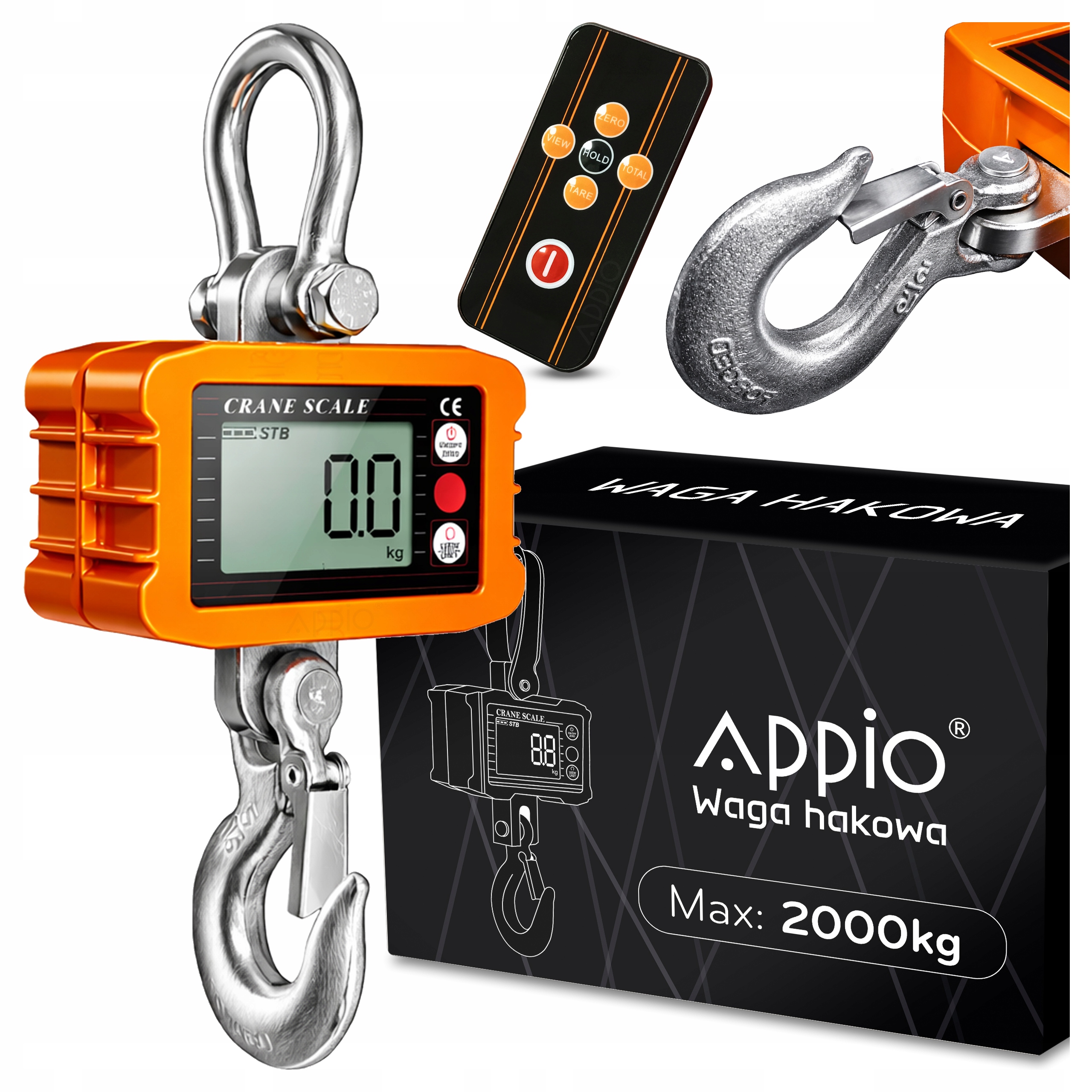 Jeřábová háková váha 1000KG 1T Elektronický zásobník Závěsné zemědělské dálkové ovládání