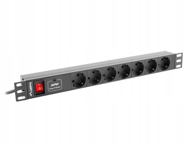 Listwa Rack, zasilająca Lanberg PDU-07F-0200-IEC-BK 7 x Ute 10 A 2m kolor