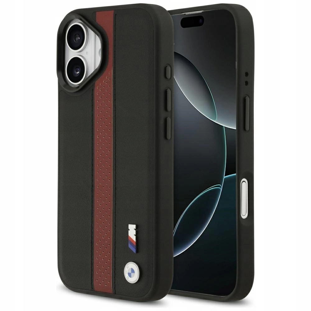 Pouzdro Bmw M Perforated Stripe Logo MagSafe pro iPhone 17 červené