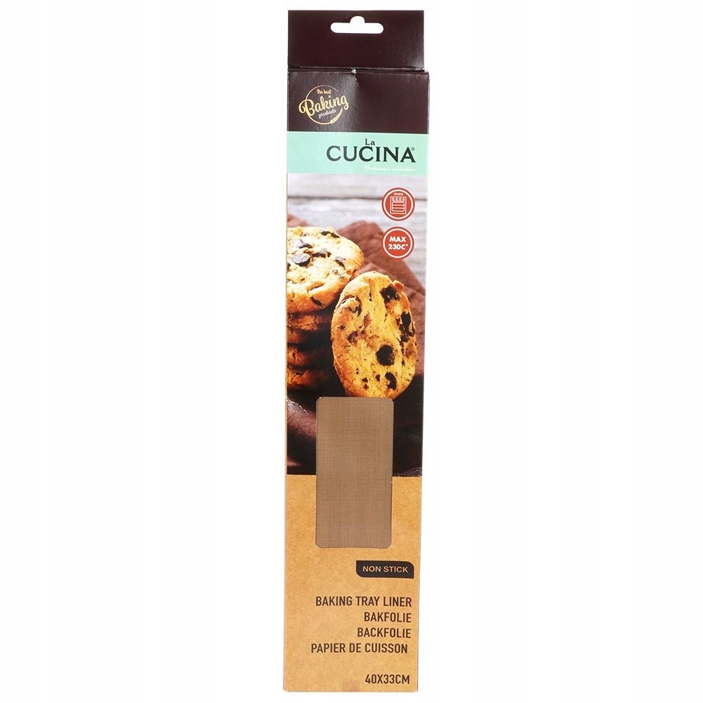 FOLIA MATA TEFLONOWA PAPIER DO PIECZENIA WIELORAZOWA 40X33 CM NIEPRZYWIERA Kolor brązowy