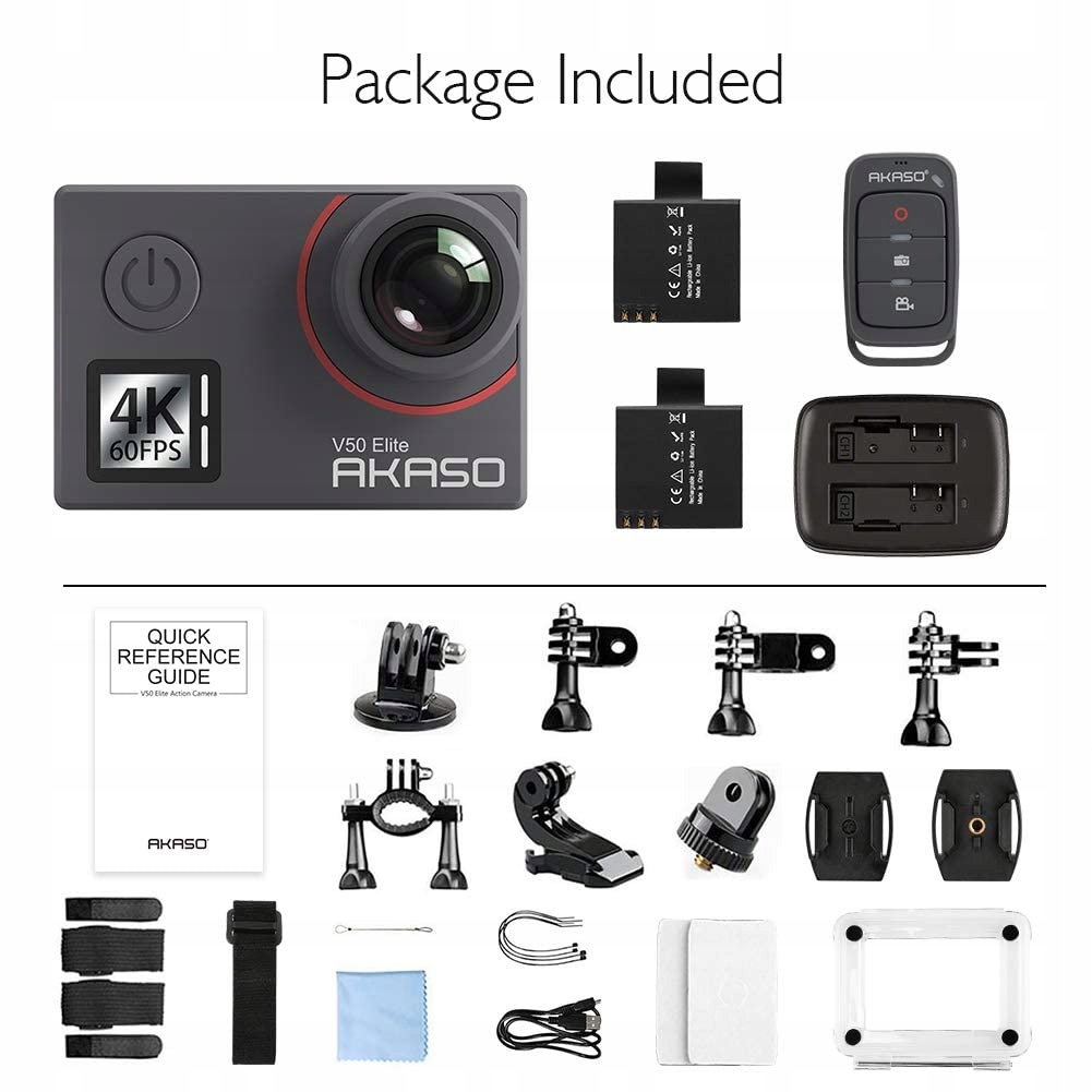 AKASO Kamera Sportowa 4K 60FPS Wodoodporna 40M 20MP WiFi Stabilizacja — miniatura 7