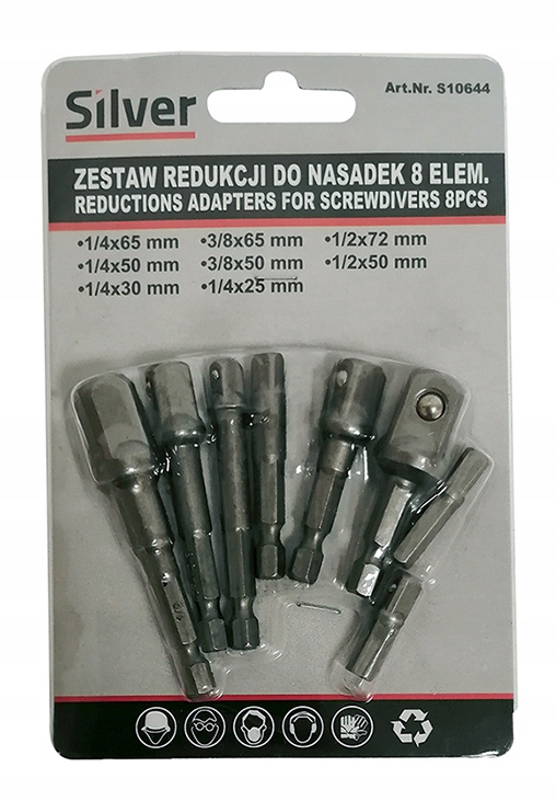 

Adaptery redukcje na nasadki (8szt.) 1/2 1/4 3/8