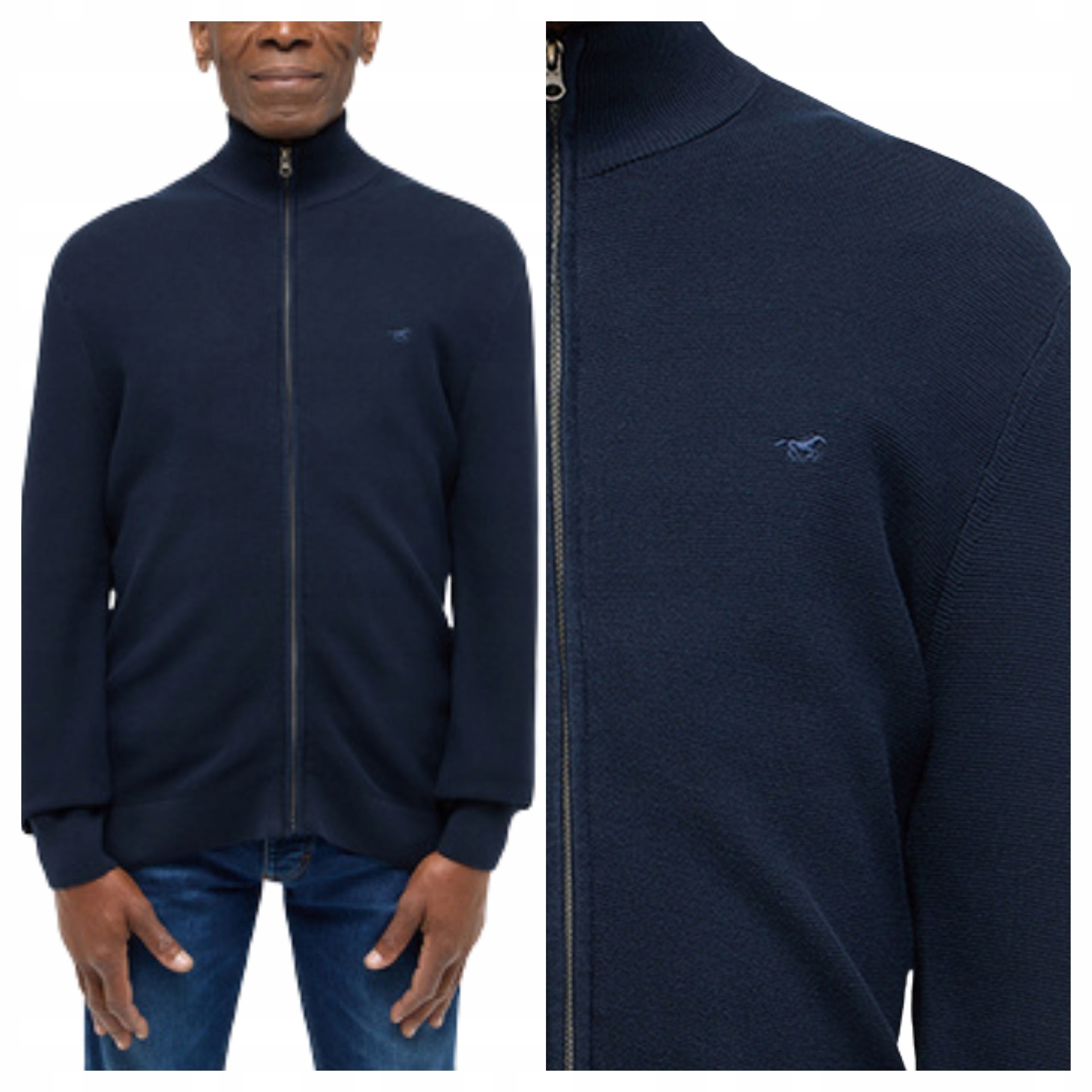 Pánský svetr Mustang Escondido Tmavě modrý Bavlněný Regular Fit M