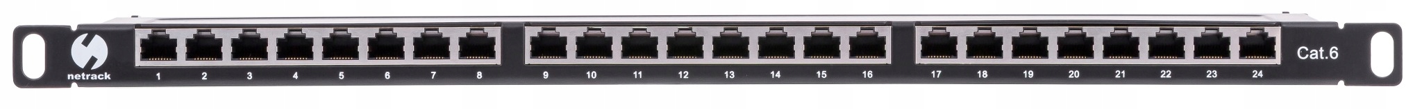 Patch panel Rack 19" 0,5U 24 portů kat. 6 Ftp Stp s patchpanelovou policí