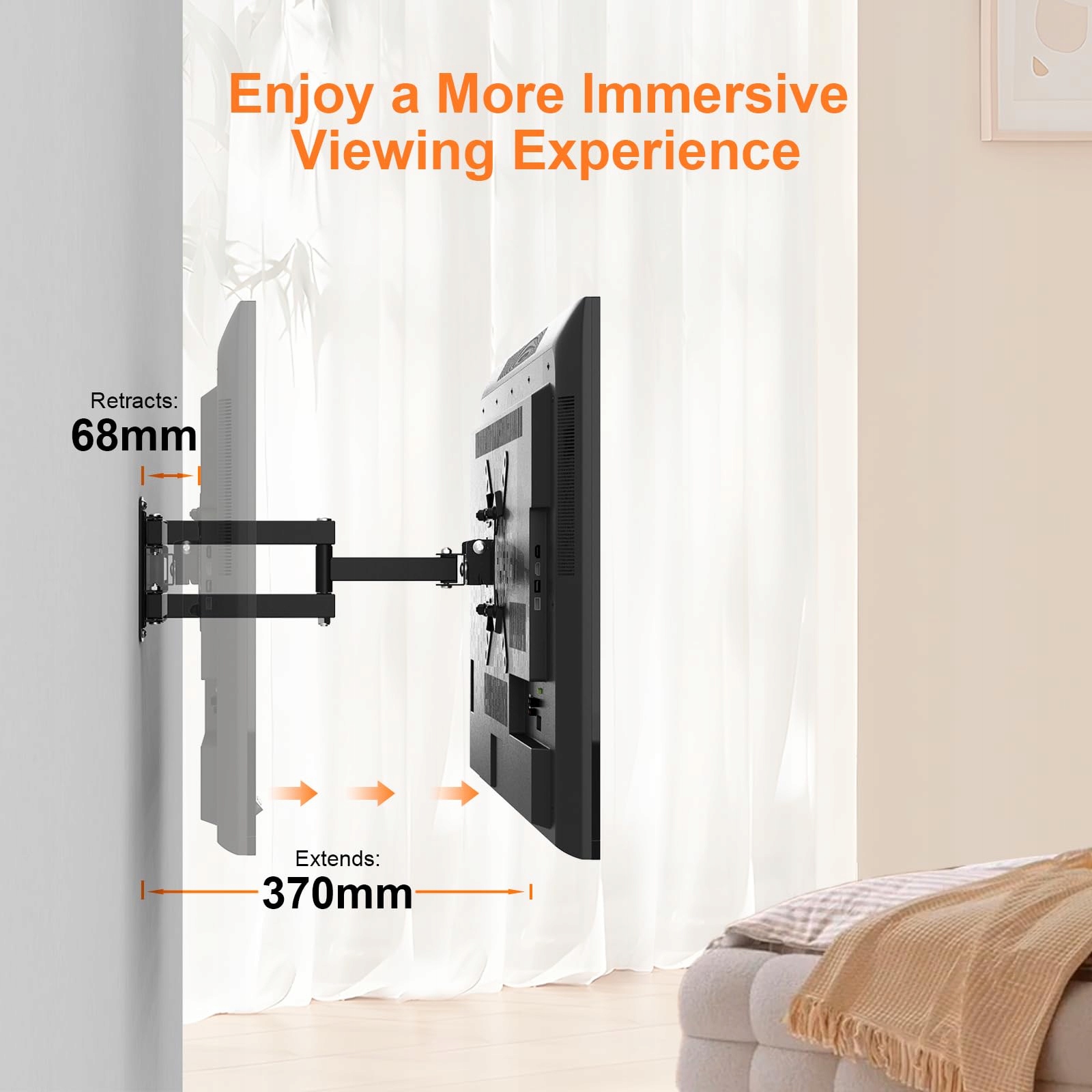 GRIFEMA TV Mount 13-43" 360° Adjustable, Up to 20kg, VESA 200x200 — miniatura 3