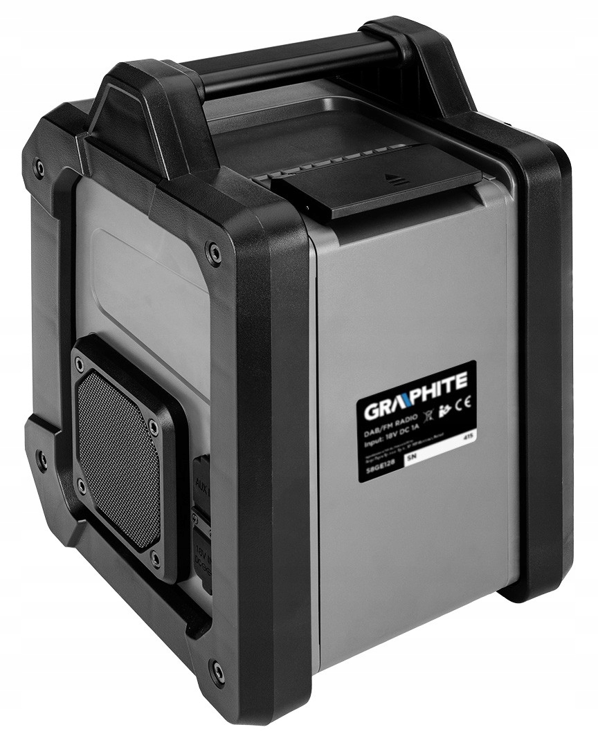 GRAPHITE RADIO BUDOWLANE FM DAB USB BT 18V+230V Kod producenta 58GE128