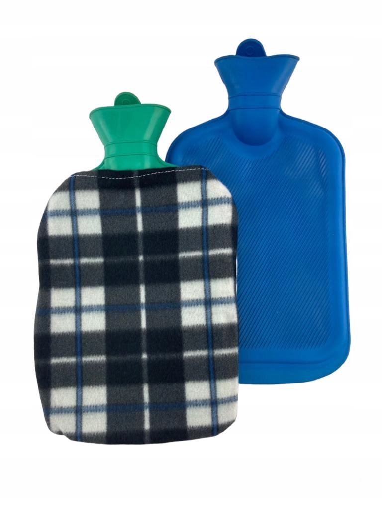 Termofor gumowy 2L Termo w polarze w kratkę