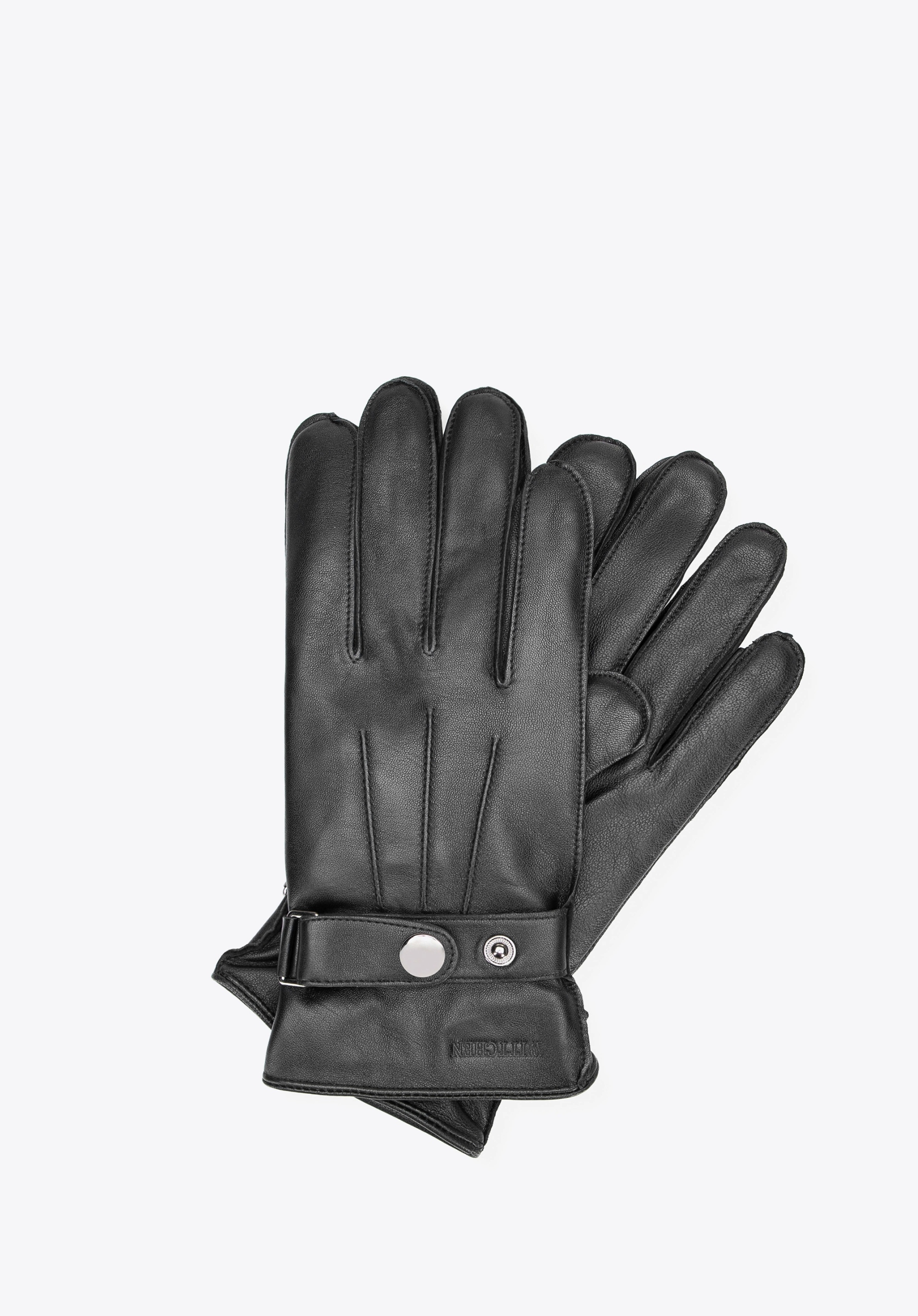 Pánské kožené zateplené rukavice Wittchen 39-6A-043-1 XL, Černé
