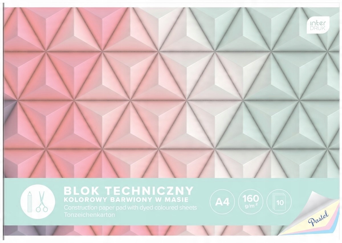 

Blok techniczny Pastelowy A4 10k 160g barwiony