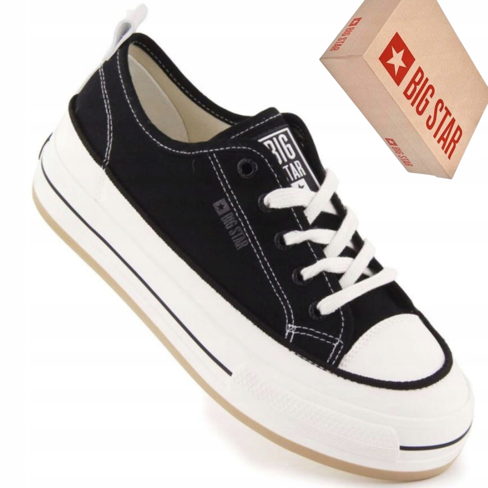 Big Star NN274204 trampki damskie czarne buty na platformie codzienne