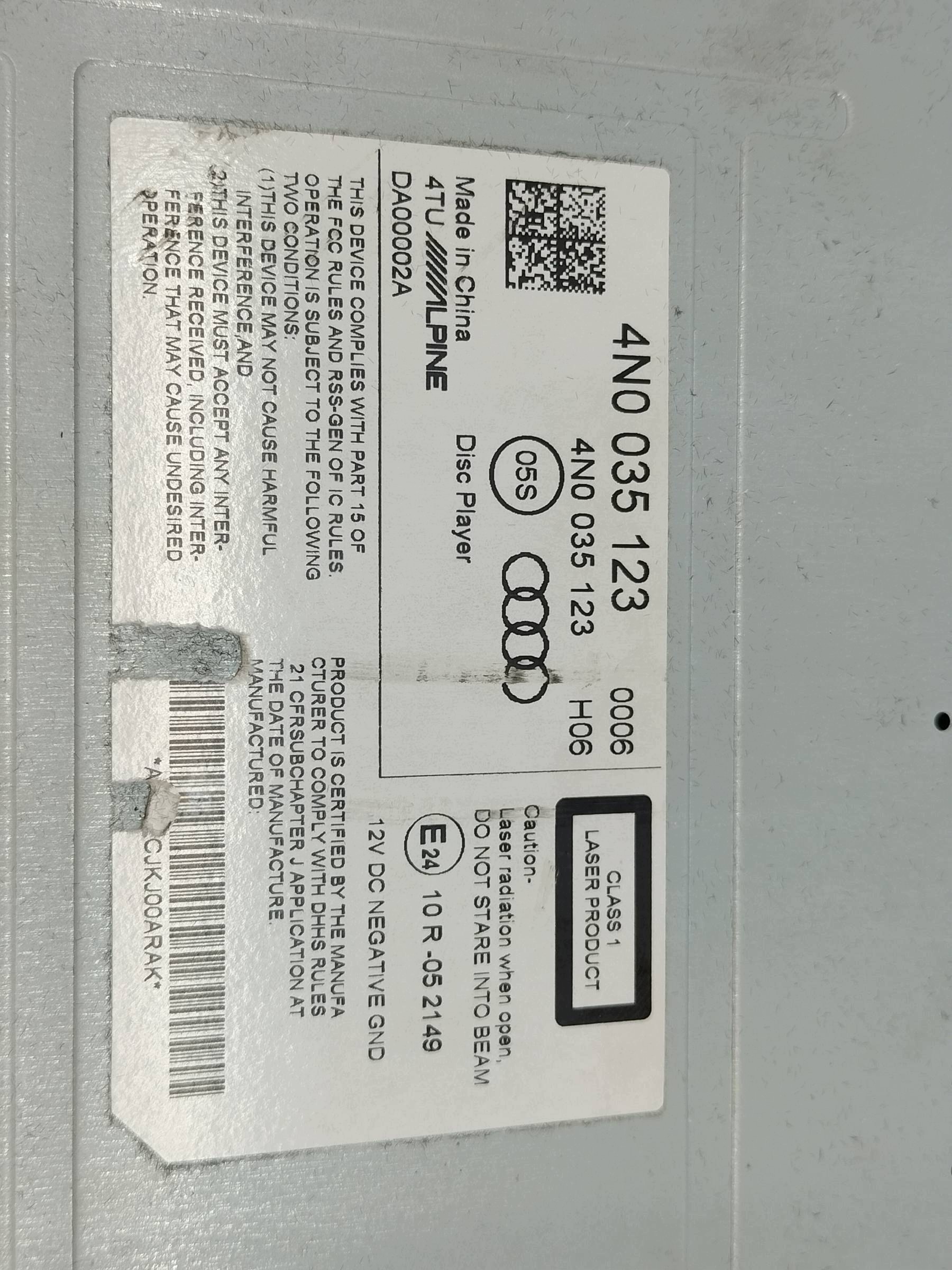 player navigation devices OTWARZACZ CD DVD 4N0035123 Audi A7 II (2018-2025) C8