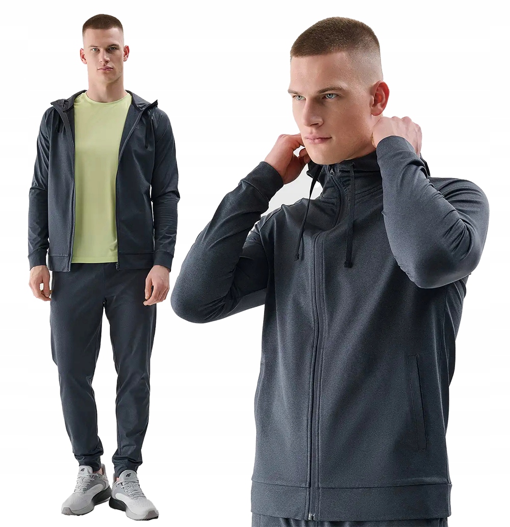 Pánská mikina 4F sportovní s kapucí zateplená M512 22S šedá M