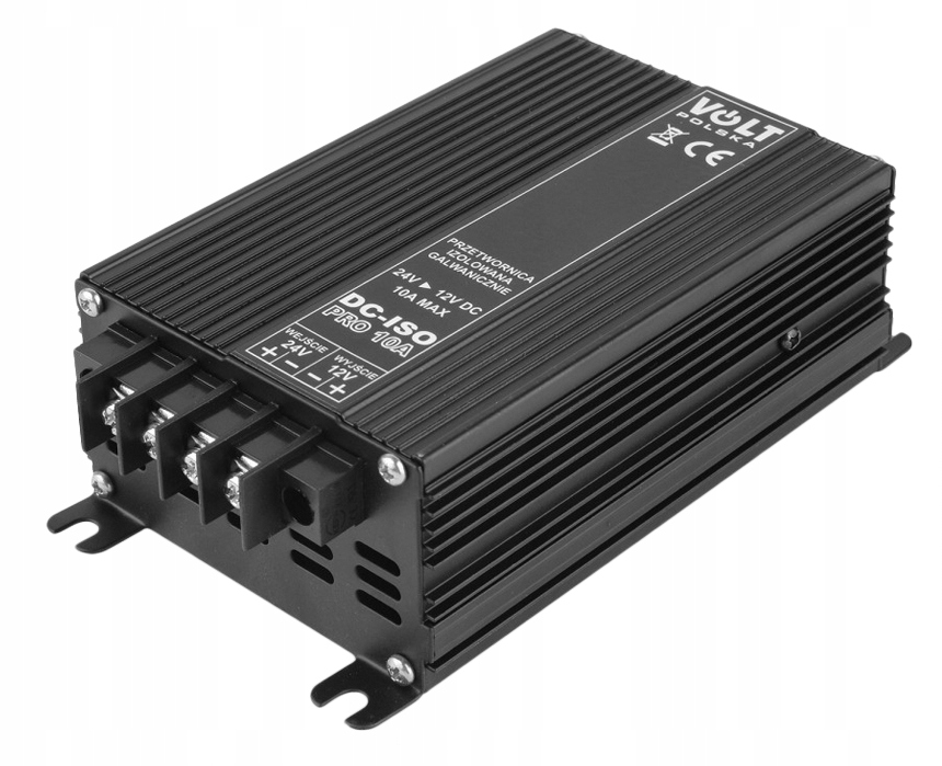 REDUKTOR NAPIĘCIA 24V/ 12V PRZETWORNICA OBNIŻAJĄCA NAPIĘCIE 24V NA 12V 120W Moc użytkowa 200 W