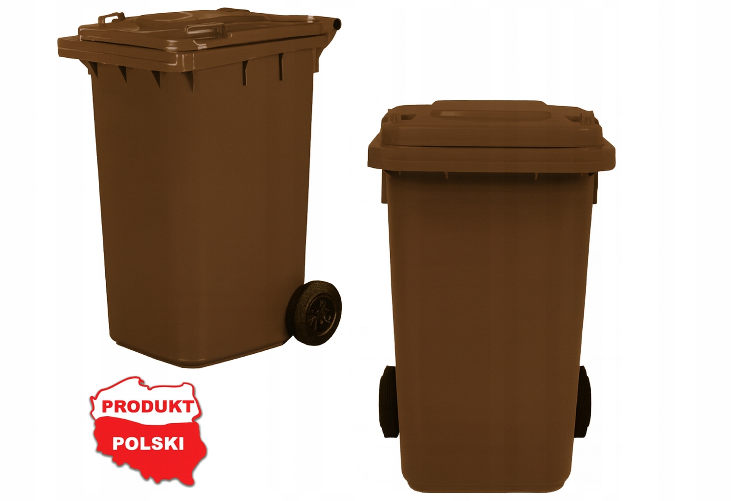 Kubeł Kosz Pojemnik Na Śmieci Odpady Pojemniki 240L Brąz Bio Segregacja