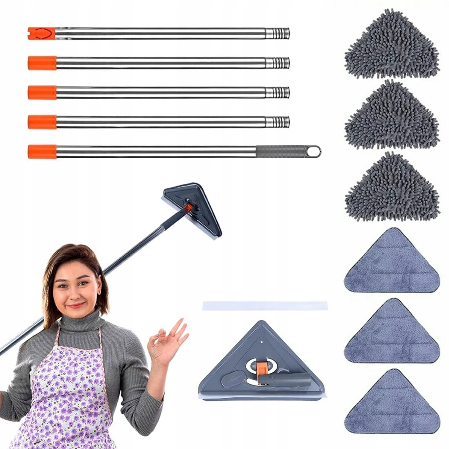 Levně Rotační Mop 360 Spin Automatický Odšťavňovač 85" 6 Nástavců