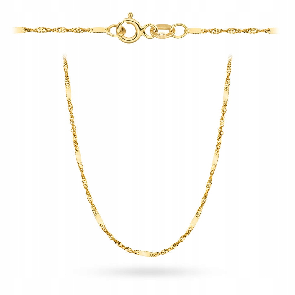 Řetízek zlatý pr. 585 singapureová vazba s plechem 45 cm