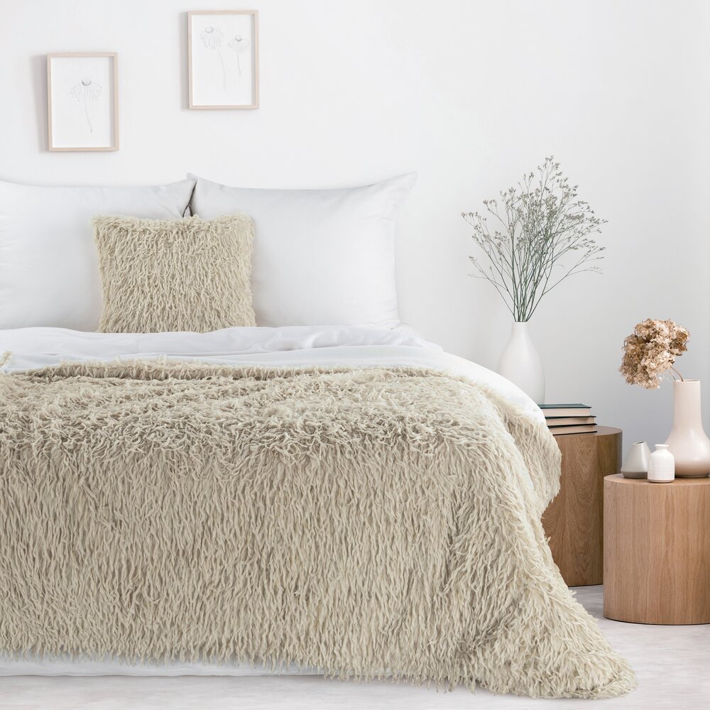 Deka přehoz Adore 130x170 Eurofirany béžová kožešinová