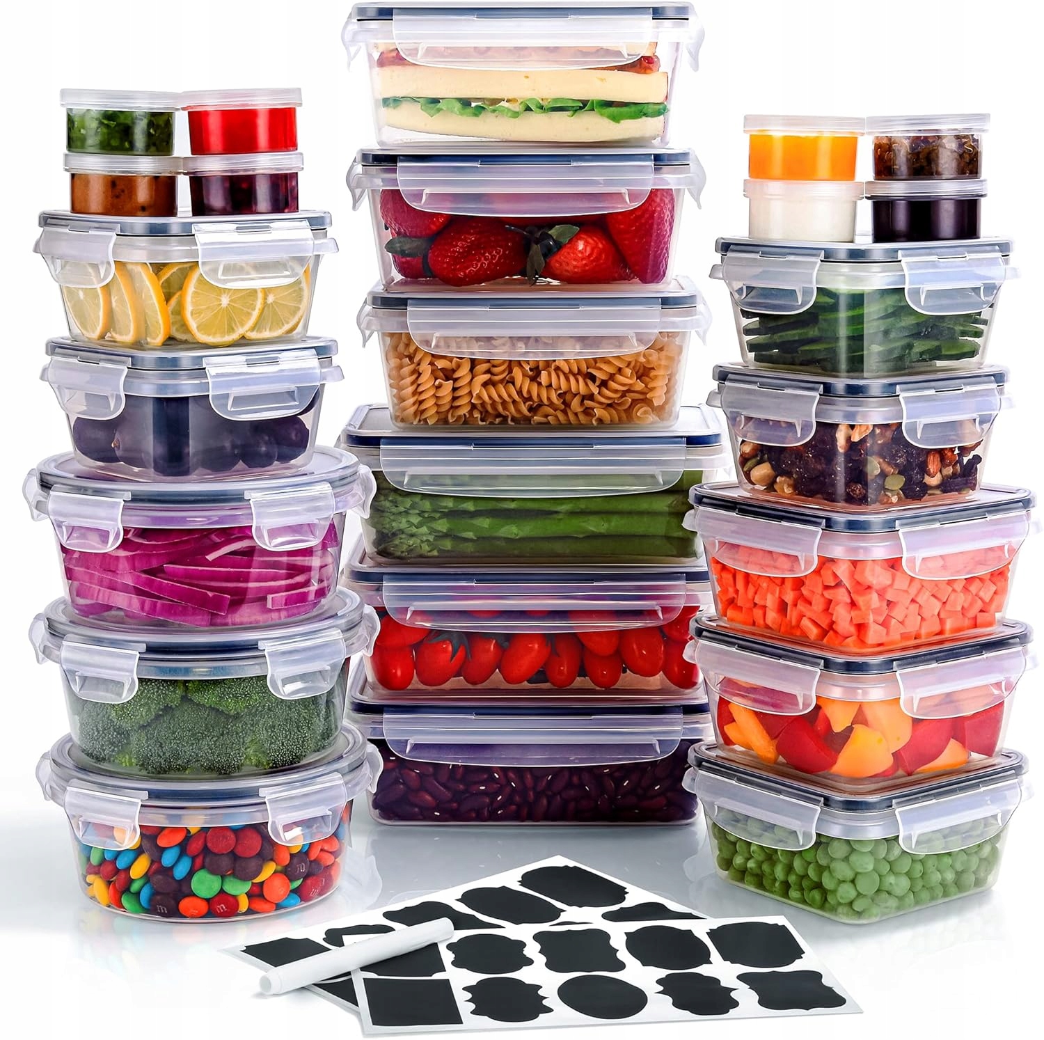 Thleite Szczelne pojemniki na żywność 48 szt. Bpa Free