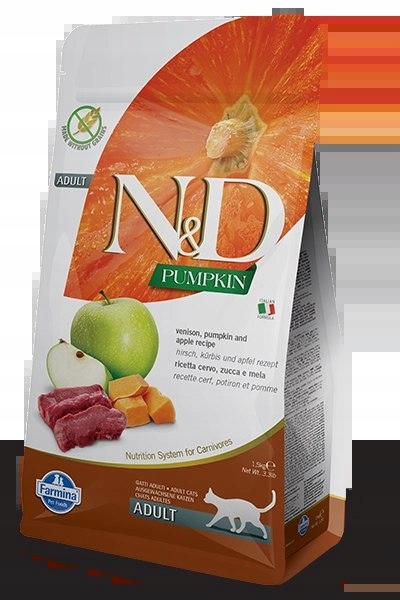 Farmina N&amp;d Pumpkin Feline Adult Venison Pumpkin&amp;Apple Receptář 5 kg