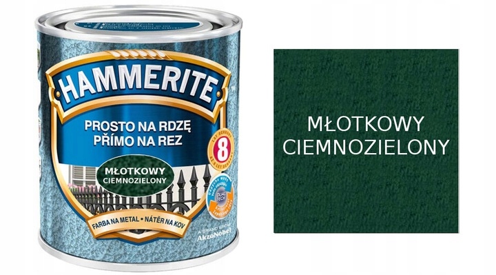 

Hammerite Farba Na Rdzę Ciemnozielony Młotek 0,25L